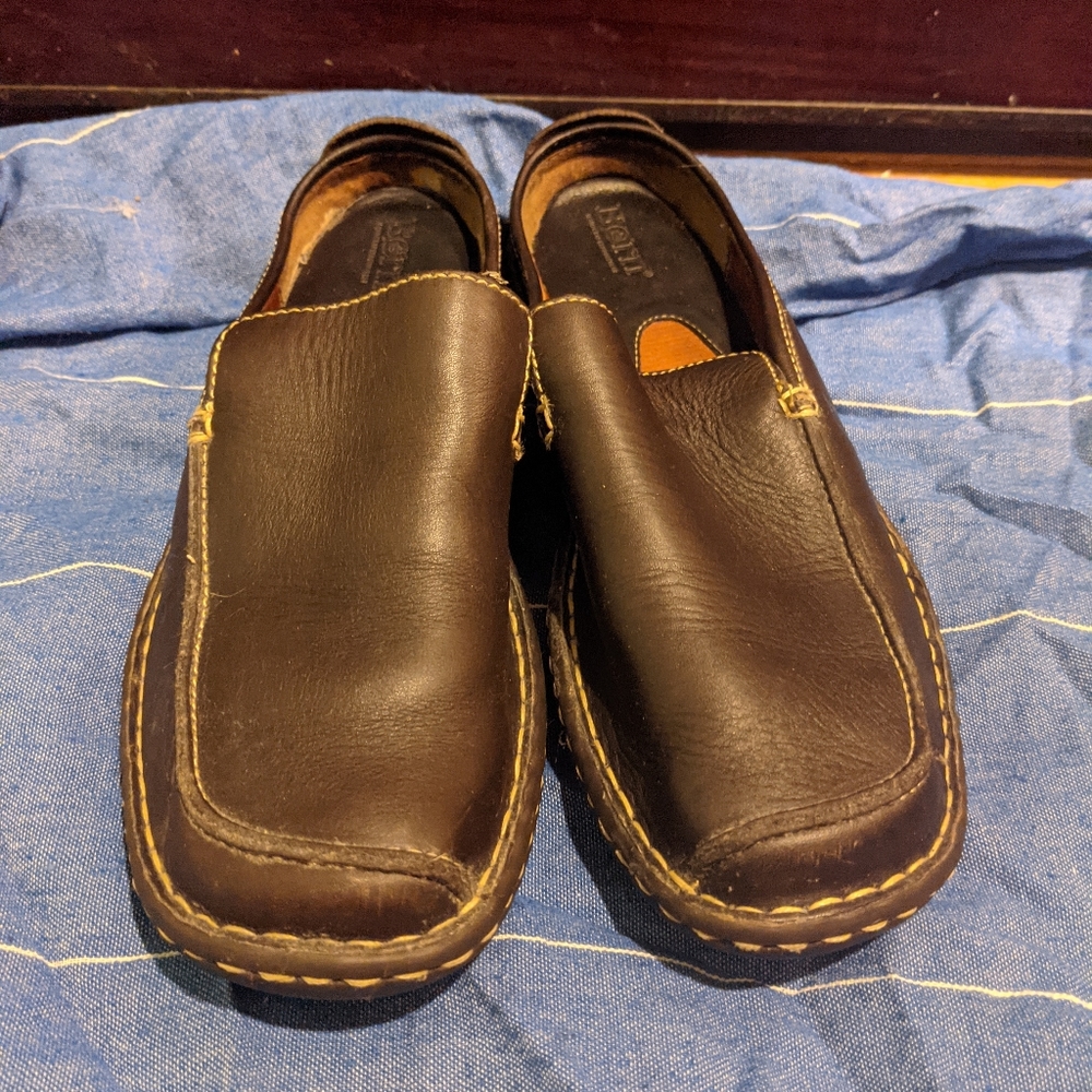 Gorgeous Born Brown Leather Mules Size 9/40.5 - Picture 9 of 13